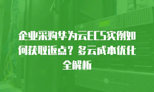 企业采购华为云ECS实例如何获取返点？多云成本优化全解析