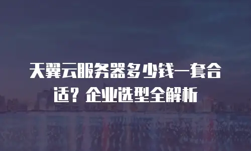 天翼云服务器多少钱一套合适？企业选型全解析