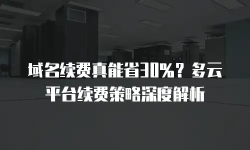 域名续费真能省30%？多云平台续费策略深度解析