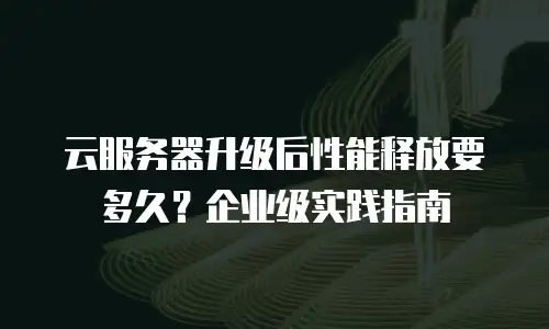 云服务器升级后性能释放要多久？企业级实践指南