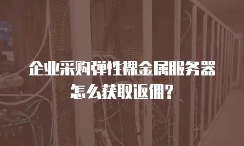 企业采购弹性裸金属服务器怎么获取返佣？