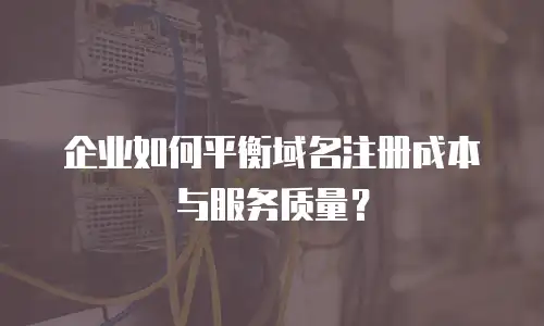 企业如何平衡域名注册成本与服务质量？