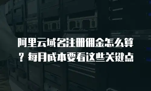 阿里云域名注册佣金怎么算？每月成本要看这些关键点