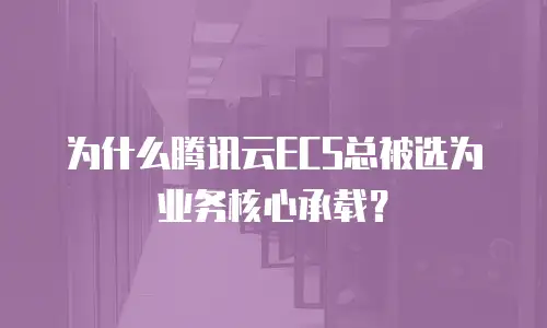 为什么腾讯云ECS总被选为业务核心承载？