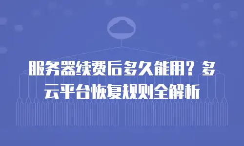 服务器续费后多久能用？多云平台恢复规则全解析
