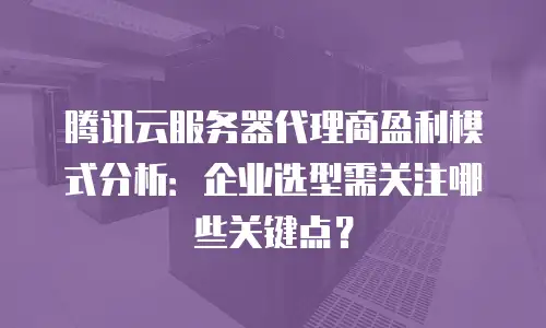 腾讯云服务器代理商盈利模式分析：企业选型需关注哪些关键点？
