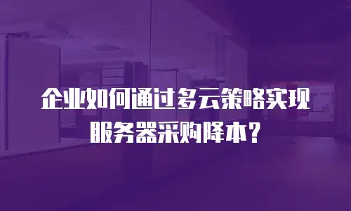 企业如何通过多云策略实现服务器采购降本？
