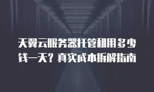 天翼云服务器托管租用多少钱一天？真实成本拆解指南