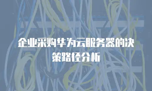企业采购华为云服务器的决策路径分析