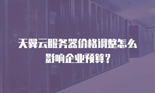 天翼云服务器价格调整怎么影响企业预算？
