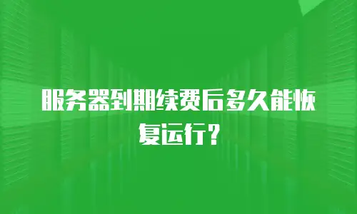 服务器到期续费后多久能恢复运行？