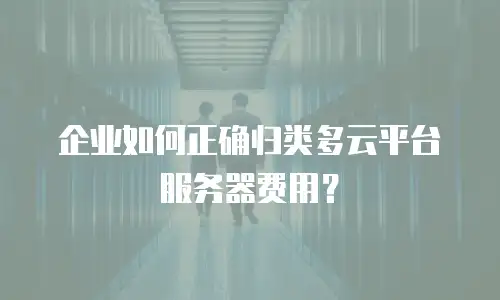 企业如何正确归类多云平台服务器费用？