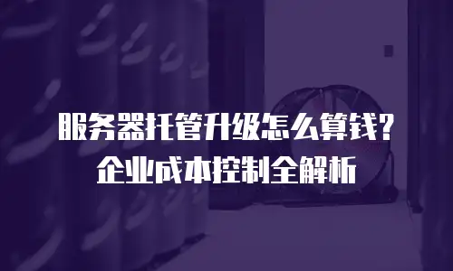服务器托管升级怎么算钱？企业成本控制全解析