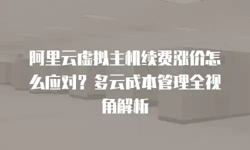 阿里云虚拟主机续费涨价怎么应对？多云成本管理全视角解析