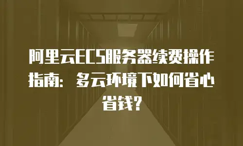阿里云ECS服务器续费操作指南：多云环境下如何省心省钱？