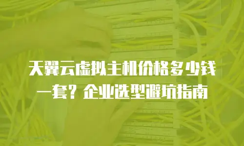 天翼云虚拟主机价格多少钱一套？企业选型避坑指南