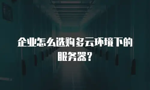 企业怎么选购多云环境下的服务器？