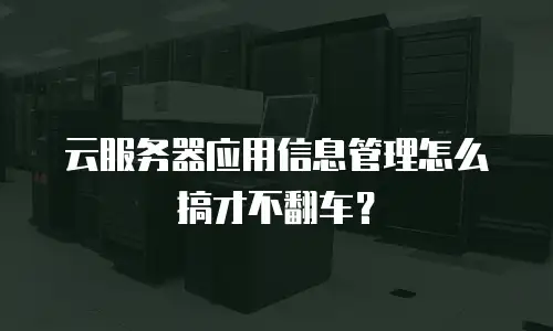 云服务器应用信息管理怎么搞才不翻车？