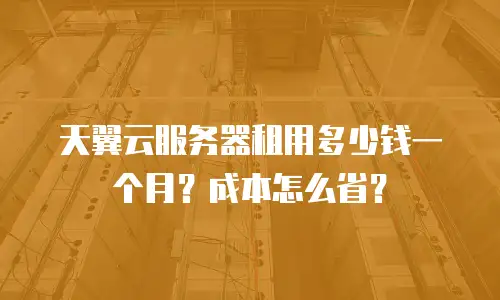 天翼云服务器租用多少钱一个月？成本怎么省？