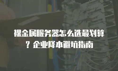 裸金属服务器怎么选最划算？企业降本避坑指南