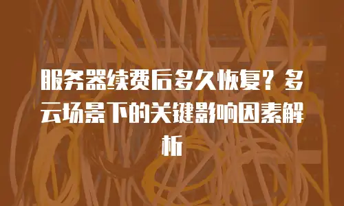 服务器续费后多久恢复？多云场景下的关键影响因素解析
