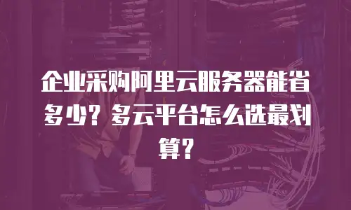 企业采购阿里云服务器能省多少？多云平台怎么选最划算？