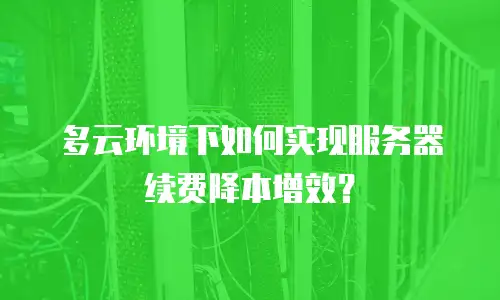 多云环境下如何实现服务器续费降本增效？