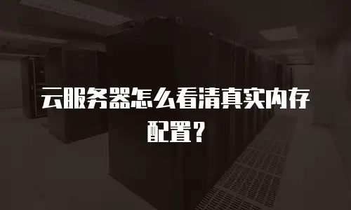 云服务器怎么看清真实内存配置？