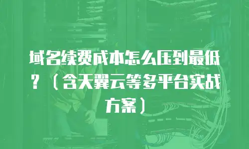 域名续费成本怎么压到最低？（含天翼云等多平台实战方案）