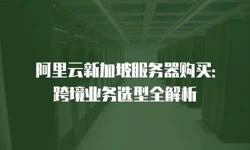 阿里云新加坡服务器购买：跨境业务选型全解析