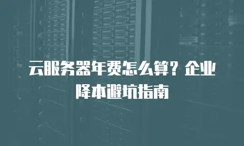 云服务器年费怎么算？企业降本避坑指南