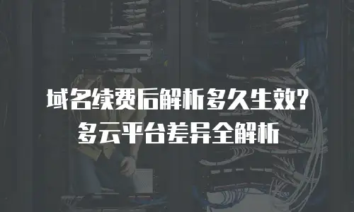 域名续费后解析多久生效？多云平台差异全解析