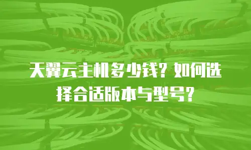天翼云主机多少钱？如何选择合适版本与型号？