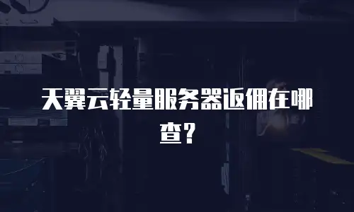 天翼云轻量服务器返佣在哪查？