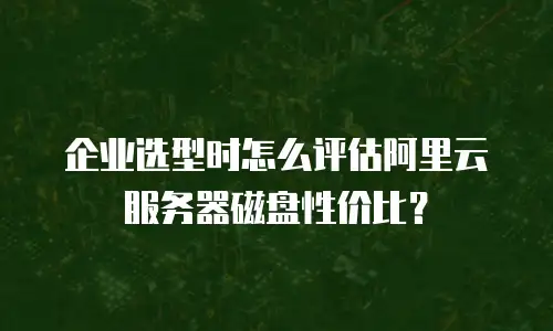 企业选型时怎么评估阿里云服务器磁盘性价比？