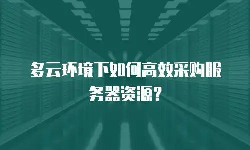多云环境下如何高效采购服务器资源？