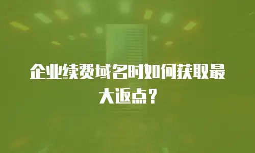 企业续费域名时如何获取最大返点？