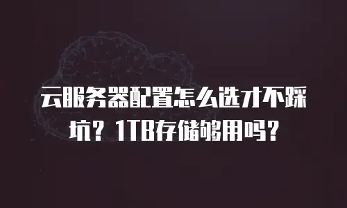 云服务器配置怎么选才不踩坑？1TB存储够用吗？
