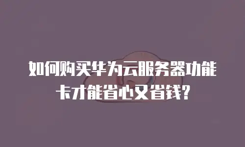 如何购买华为云服务器功能卡才能省心又省钱？