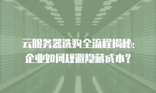 云服务器选购全流程揭秘：企业如何规避隐藏成本？