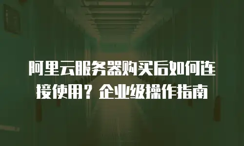 阿里云服务器购买后如何连接使用？企业级操作指南