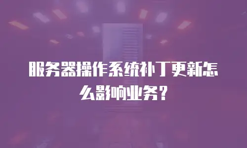 服务器操作系统补丁更新怎么影响业务？