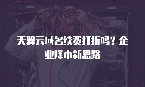 天翼云域名续费打折吗？企业降本新思路