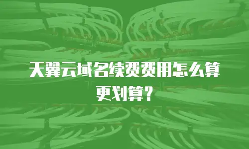 天翼云域名续费费用怎么算更划算？