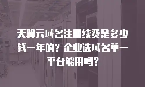 天翼云域名注册续费是多少钱一年的？企业选域名单一平台够用吗？