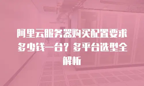 阿里云服务器购买配置要求多少钱一台？多平台选型全解析