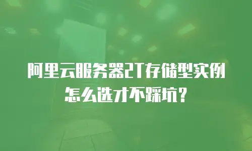 阿里云服务器2T存储型实例怎么选才不踩坑？