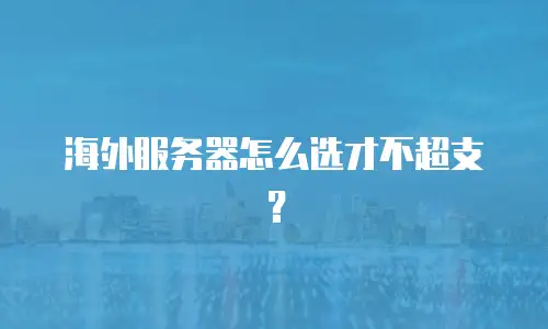 海外服务器怎么选才不超支？
