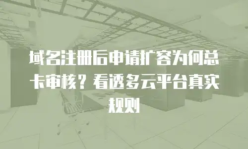 域名注册后申请扩容为何总卡审核？看透多云平台真实规则
