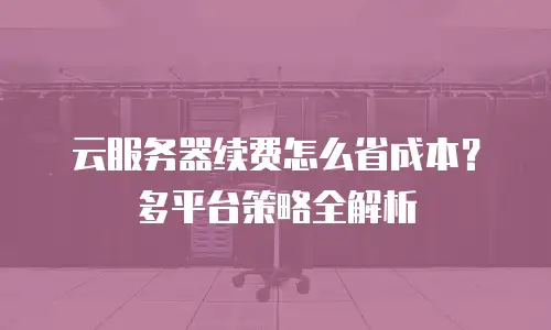 云服务器续费怎么省成本？多平台策略全解析